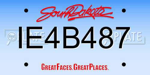 IE4B487 South Dakota License Plate