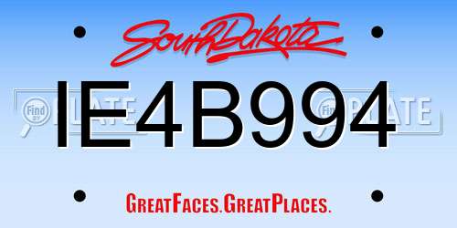IE4B994 South Dakota License Plate