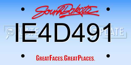 IE4D491 South Dakota License Plate