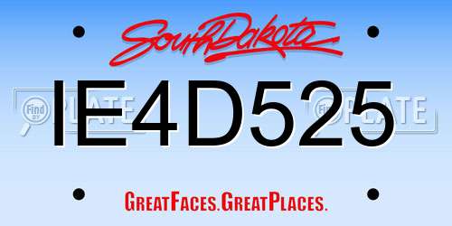 IE4D525 South Dakota License Plate