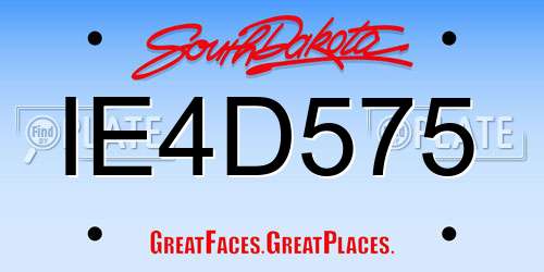 IE4D575 South Dakota License Plate