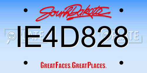IE4D828 South Dakota License Plate