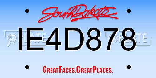 IE4D878 South Dakota License Plate