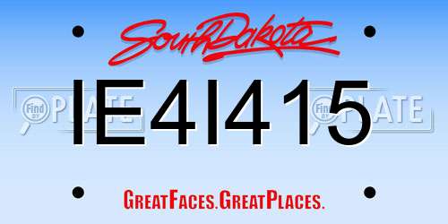 IE4I415 South Dakota License Plate