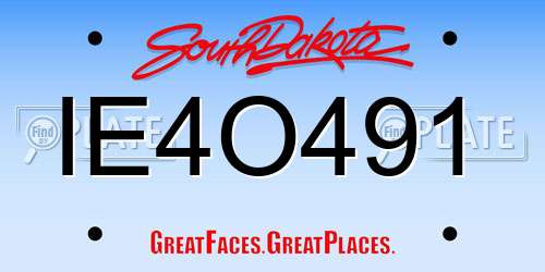 IE4O491 South Dakota License Plate