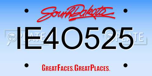 IE4O525 South Dakota License Plate