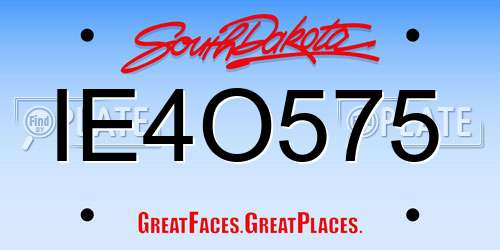 IE4O575 South Dakota License Plate
