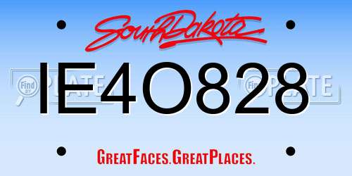 IE4O828 South Dakota License Plate