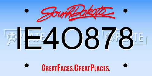 IE4O878 South Dakota License Plate