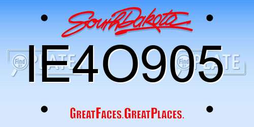 IE4O905 South Dakota License Plate