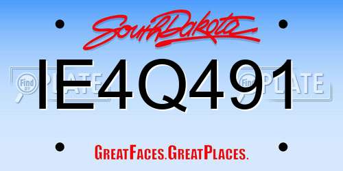 IE4Q491 South Dakota License Plate