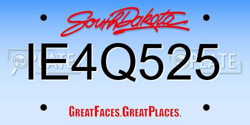 IE4Q525 South Dakota License Plate