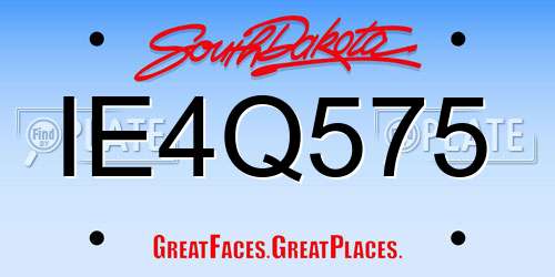 IE4Q575 South Dakota License Plate
