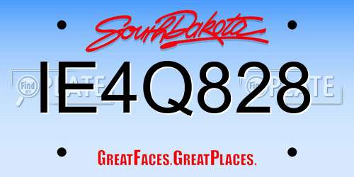 IE4Q828 South Dakota License Plate