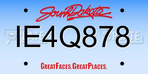 IE4Q878 South Dakota License Plate