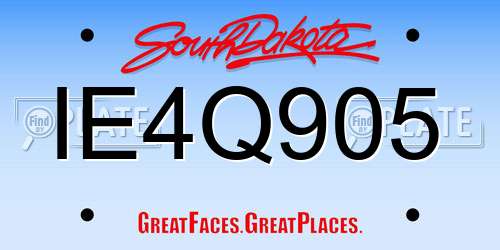 IE4Q905 South Dakota License Plate