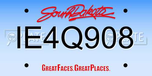 IE4Q908 South Dakota License Plate