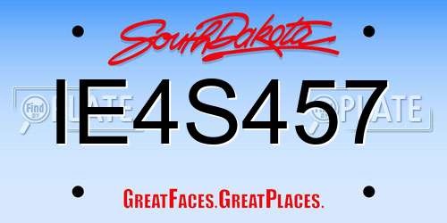 IE4S457 South Dakota License Plate