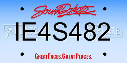 IE4S482 South Dakota License Plate