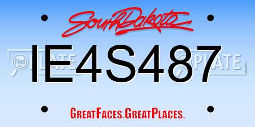 IE4S487 South Dakota License Plate