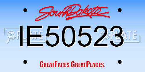 IE50523 South Dakota License Plate