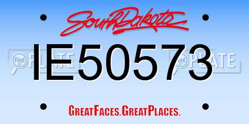 IE50573 South Dakota License Plate