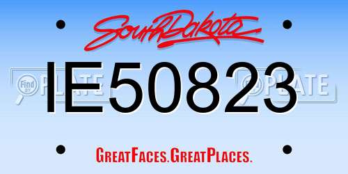 IE50823 South Dakota License Plate