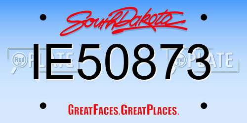 IE50873 South Dakota License Plate