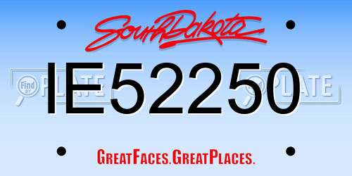 IE52250 South Dakota License Plate