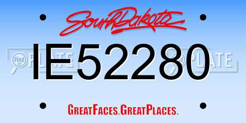 IE52280 South Dakota License Plate