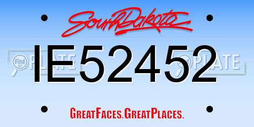 IE52452 South Dakota License Plate