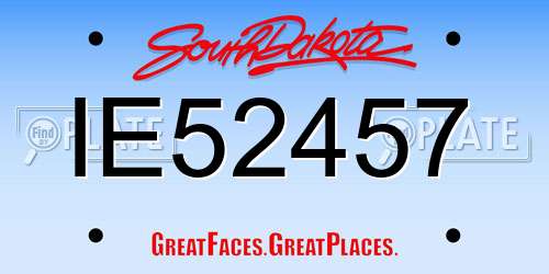 IE52457 South Dakota License Plate