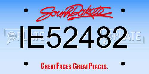 IE52482 South Dakota License Plate