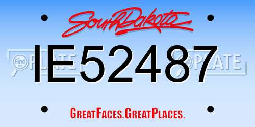 IE52487 South Dakota License Plate