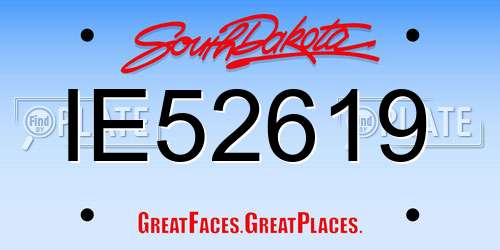 IE52619 South Dakota License Plate