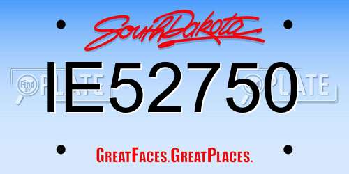 IE52750 South Dakota License Plate