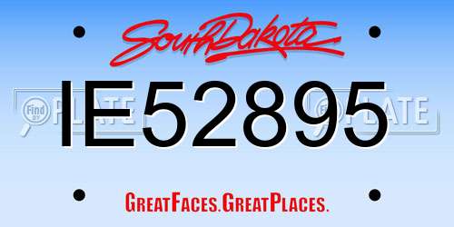 IE52895 South Dakota License Plate