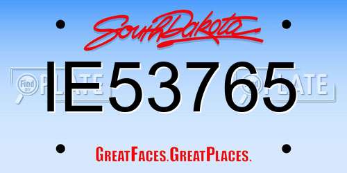 IE53765 South Dakota License Plate