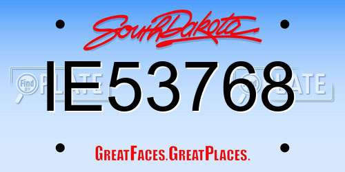 IE53768 South Dakota License Plate