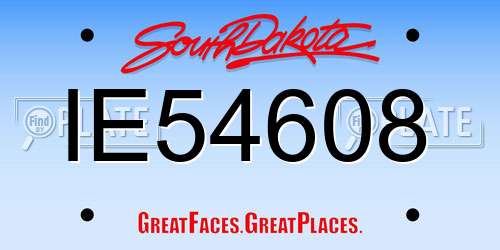 IE54608 South Dakota License Plate