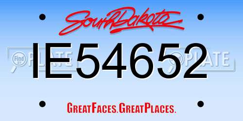 IE54652 South Dakota License Plate