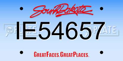 IE54657 South Dakota License Plate