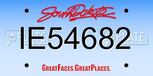 IE54682 South Dakota License Plate