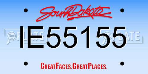 IE55155 South Dakota License Plate