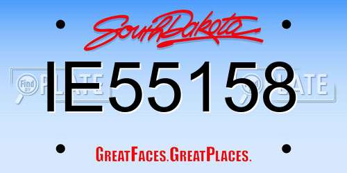 IE55158 South Dakota License Plate