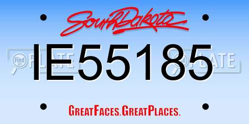IE55185 South Dakota License Plate