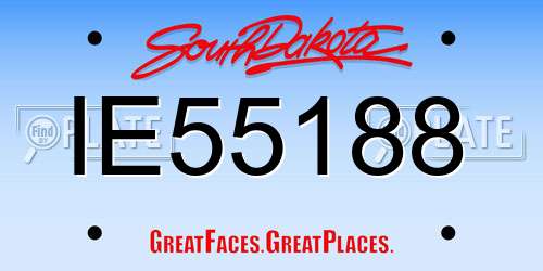 IE55188 South Dakota License Plate
