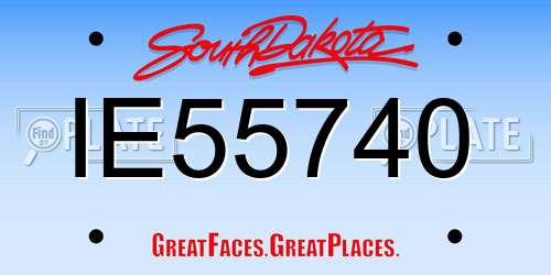 IE55740 South Dakota License Plate