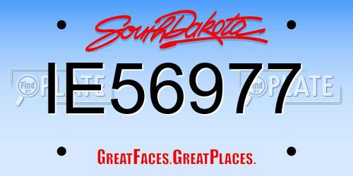 IE56977 South Dakota License Plate