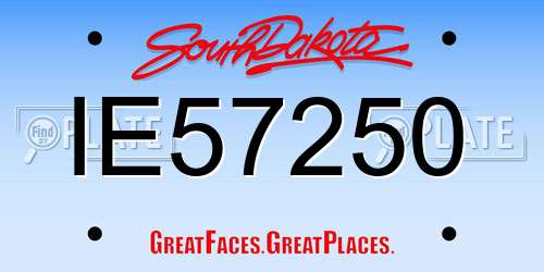 IE57250 South Dakota License Plate